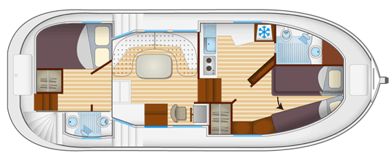 Penichette 1020FB - boat layout diagram